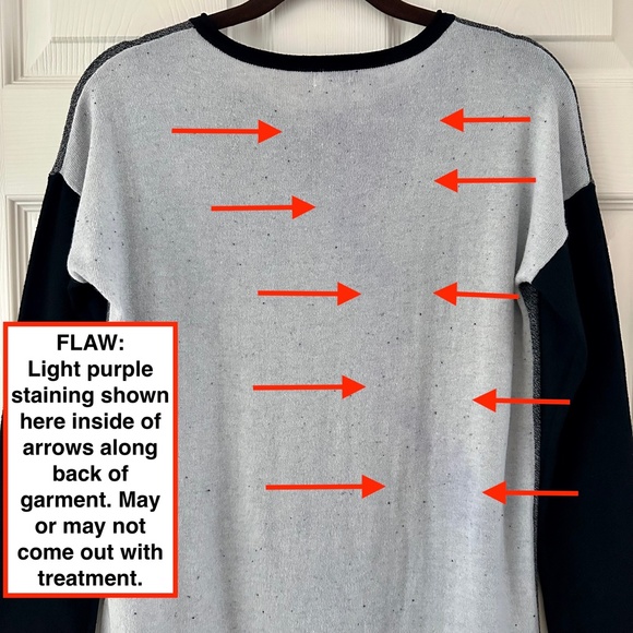 Smartwool Shadow Pine Colorblock Crew Sweater Black Gray Size Small *Flaw* - Picture 11 of 11